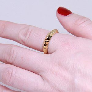 House of Harlow Gold Band with Geometric Design Size 8
